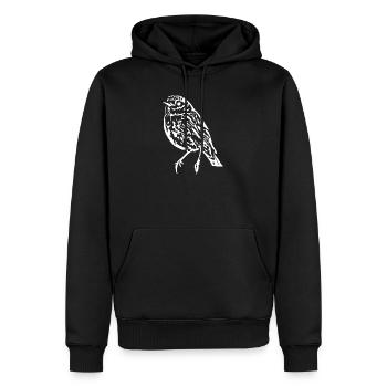 T-shirt oiseau idée cadeau Noël - Sweat à capuche Premium bio Homme - noir - Devant - Nico (187cm)