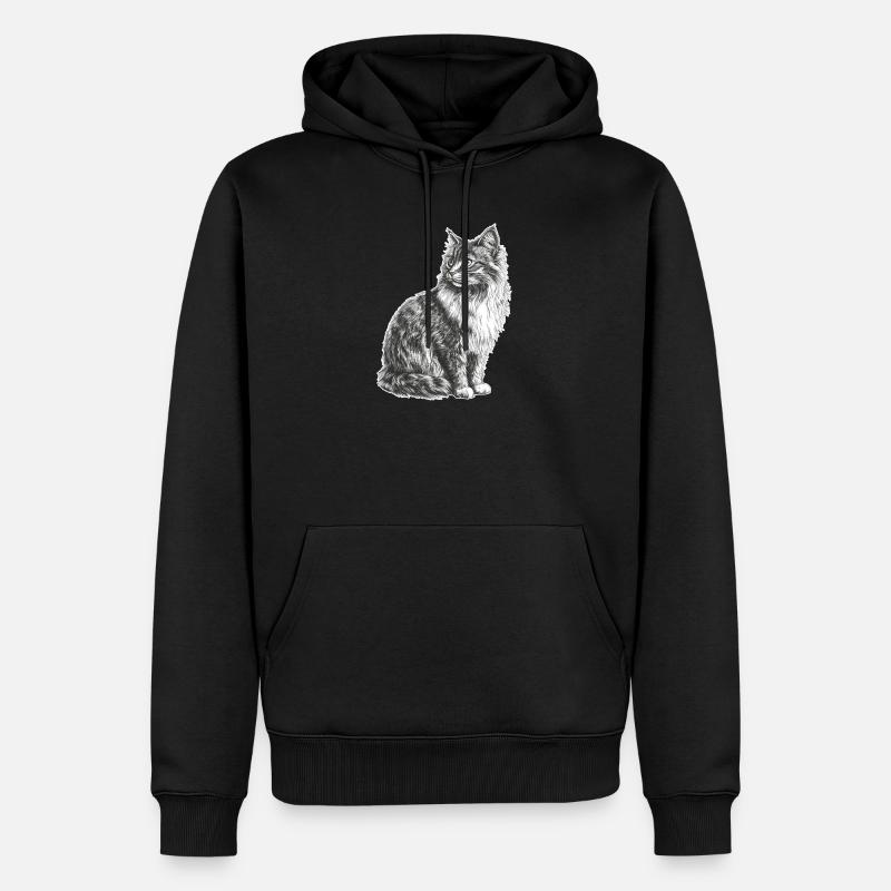 Chat - Sweat à capuche Premium bio Homme - noir