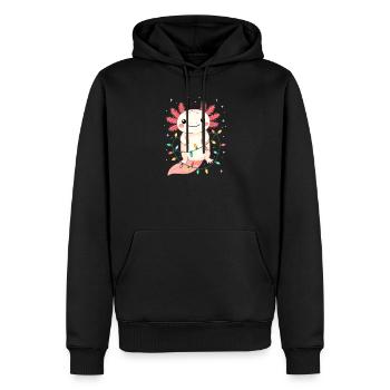 Axolotl Weihnachten Weihnachtspullover lustig süß - Männer Premium Bio Hoodie - Schwarz - Vorne - Nico (187cm)