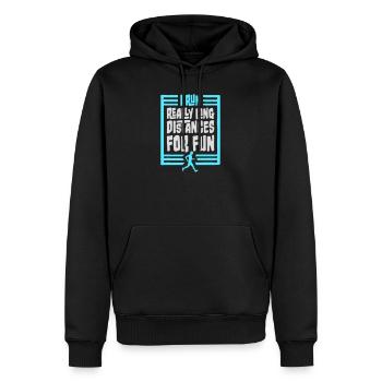 Je cours de très longues distances pour un marathon amusant - Sweat à capuche Premium bio Homme - noir - Devant - Nico (187cm)
