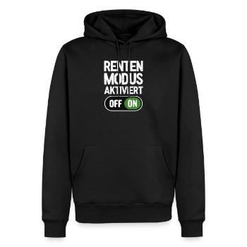 Rentenmodus aktiviert - Männer Premium Bio Hoodie - Schwarz - Vorne - Nico (187cm)