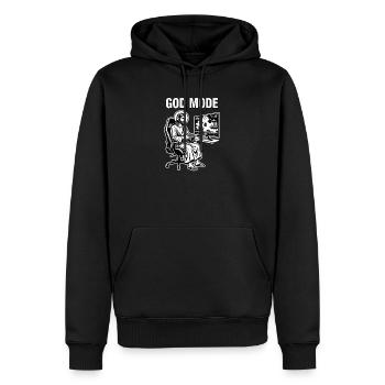 Gamer Jesus God Mode - Funny Gaming Meme - Men’s Premium Organic Hoodie - black - Front - Nico (187cm)