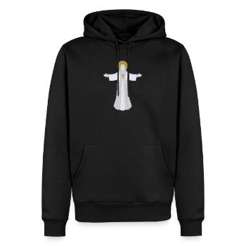 Offene Arme Saint Halo Jesus Gott - Männer Premium Bio Hoodie - Schwarz - Vorne - Nico (187cm)