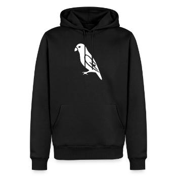 Vogel weiß Geschenk Naturliebhaber - Männer Premium Bio Hoodie - Schwarz - Vorne - Nico (187cm)