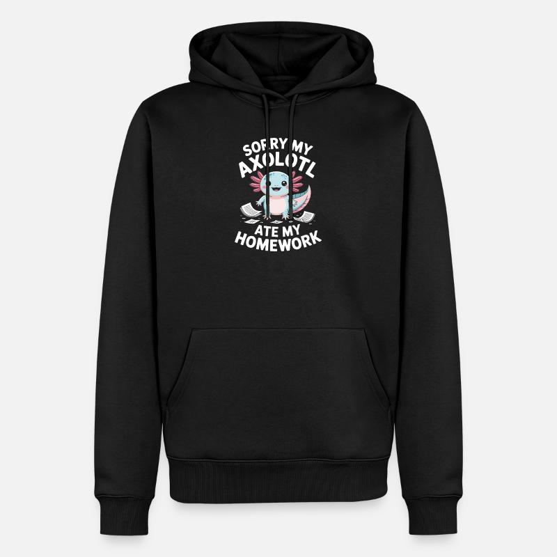 Axolotl a mangé mes devoirs - Sweat à capuche Premium bio Homme - noir