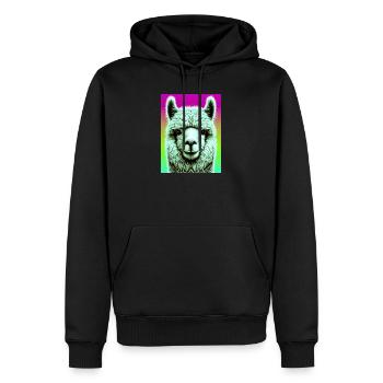 Alpaga - Sweat à capuche Premium bio Homme - noir - Devant - Nico (187cm)