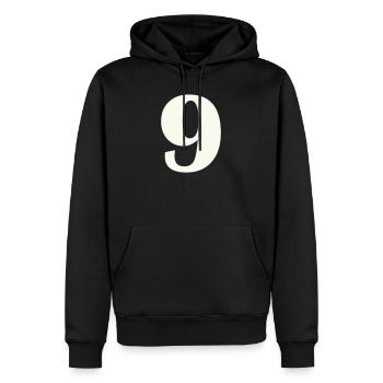 9 - Men’s Premium Organic Hoodie - black - Front - Nico (187cm)