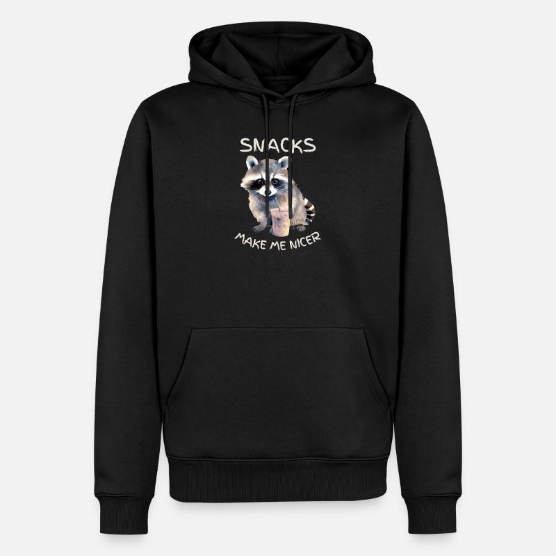 Heure du goûter des ratons laveurs - Sweat à capuche Premium bio Homme - noir