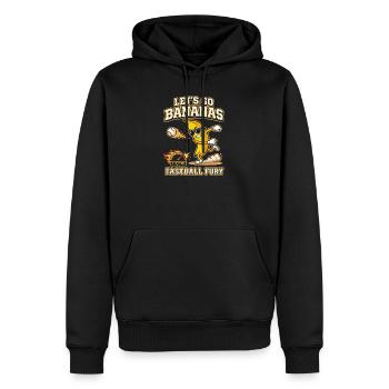 Let's Go Bananas Fastball Fury Baseball-Design - Männer Premium Bio Hoodie - Schwarz - Vorne - Nico (187cm)