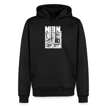 Nein ist Nein Computer IT Design - Männer Premium Bio Hoodie - Schwarz - Vorne - Nico (187cm)