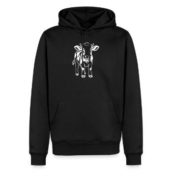 Vache, Vaches, Agriculteur, Fermier Cadeau Fermier - Sweat à capuche Premium bio Homme - noir - Devant - Nico (187cm)