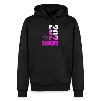 Darts Meister 2026 Kreisliga shirt pink weiß - Männer Premium Bio Hoodie - Schwarz - Vorne - Nico (187cm)