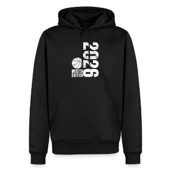 Basketball Meister Edition 2026 in weiß - Männer Premium Bio Hoodie - Schwarz - Vorne - Nico (187cm)
