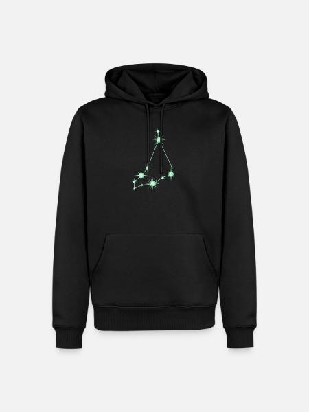 Steinbock-Stern Sternbild Tierkreiszeichen Grün - Männer Premium Bio Hoodie - Schwarz