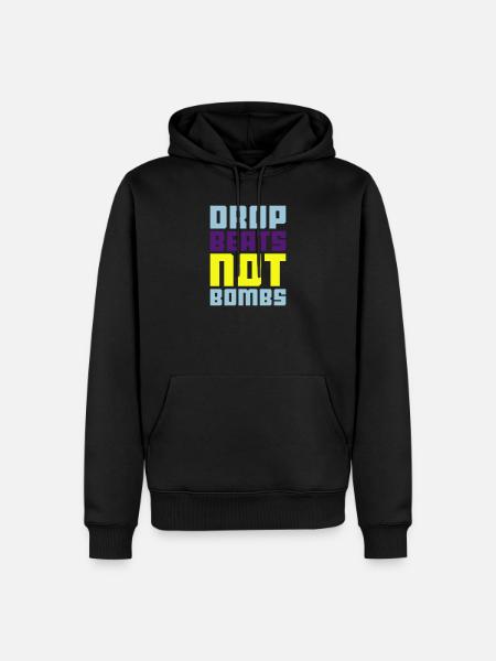 drop beats not bombs - Men’s Premium Organic Hoodie - black