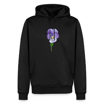 Viola tricolor - Männer Premium Bio Hoodie - Schwarz - Vorne - Nico (187cm)