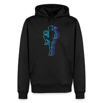 Fussball vintage Fußballerin Damen Fußball Mädchen - Männer Premium Bio Hoodie - Schwarz - Vorne - Nico (187cm)