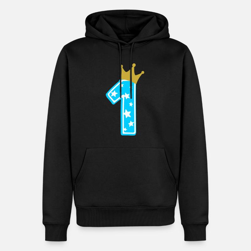1 couronne 1er anniversaire 1 an - Sweat à capuche Premium bio Homme - noir