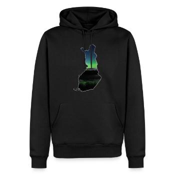 Die Karte von Finnland - Männer Premium Bio Hoodie - Schwarz - Vorne - Nico (187cm)