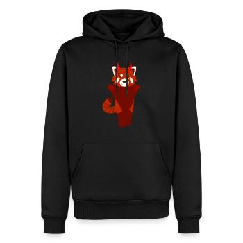 Panda roux déguisé en diable pour Halloween - Sweat à capuche Premium bio Homme - noir - Devant - Nico (187cm)