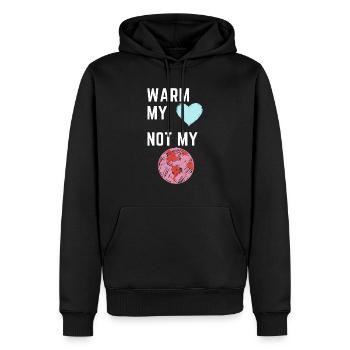 Warm my heart not the planet - 2023 - Men’s Premium Organic Hoodie - black - Front - Nico (187cm)