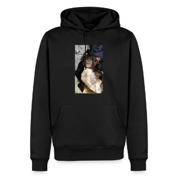 Bella Nina - Sweat à capuche Premium bio Homme - noir - Devant - Nico (187cm)