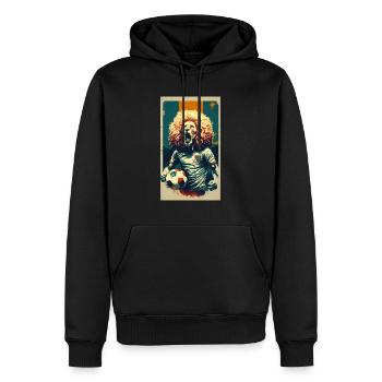 Löwe - Männer Premium Bio Hoodie - Schwarz - Vorne - Nico (187cm)