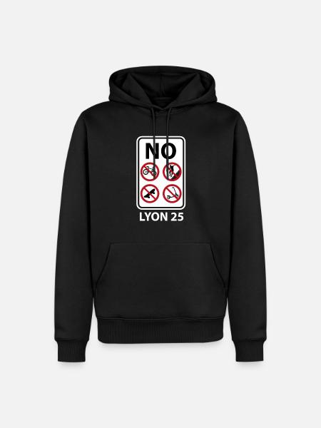 Verbotsschild Lyon 25 Treppe - Männer Premium Bio Hoodie - Schwarz