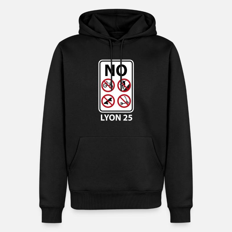 Verbotsschild Lyon 25 Treppe - Männer Premium Bio Hoodie - Schwarz