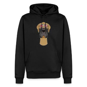 Great Dane UK Lunettes de soleil I Drapeau anglais I Union - Sweat à capuche Premium bio Homme - noir - Devant - Nico (187cm)