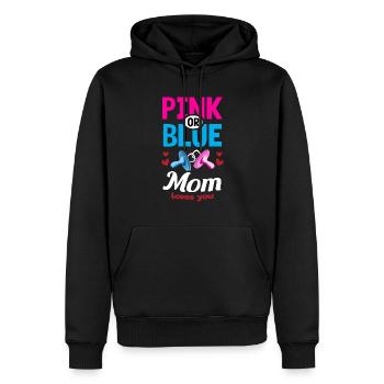 Pink or Blue Mama Loves You Gender Reveal Party - Männer Premium Bio Hoodie - Schwarz - Vorne - Nico (187cm)