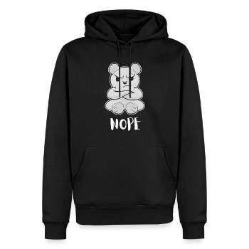 Nope Ours polaire paresseux drôle - Sweat à capuche Premium bio Homme - noir - Devant - Nico (187cm)