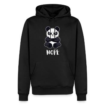 Non Panda paresseux drôle - Sweat à capuche Premium bio Homme - noir - Devant - Nico (187cm)
