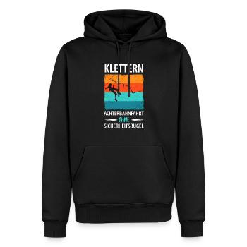 Klettern Achterbahnfahrt ohne Sicherheitsbügel - Männer Premium Bio Hoodie - Schwarz - Vorne - Nico (187cm)