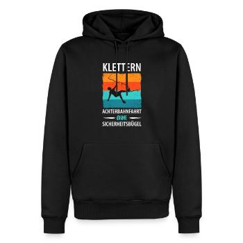 Vintage Bouldern Boulderer Klettern Kletterer - Männer Premium Bio Hoodie - Schwarz - Vorne - Nico (187cm)