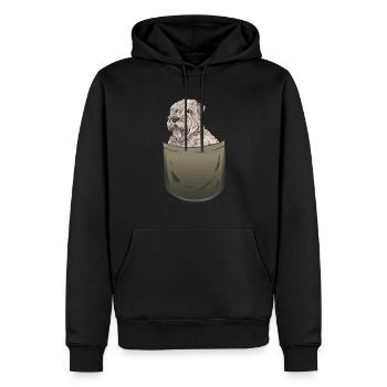 Terrier irlandais à enrobage doux - Sweat à capuche Premium bio Homme - noir - Devant - Nico (187cm)