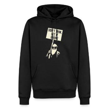 Join the Beard Revolution: Let it Grow Protest - Men’s Premium Organic Hoodie - black - Front - Nico (187cm)