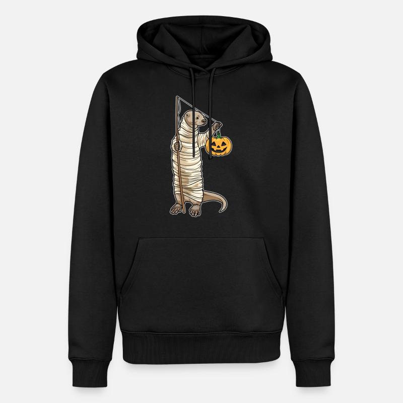 Otter Halloween Fishing - Men’s Premium Organic Hoodie - black