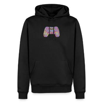 RUDIGAMER CONTROLLER BRO - Männer Premium Bio Hoodie - Schwarz - Vorne - Nico (187cm)