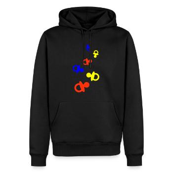 Sucette Bébé - Sweat à capuche Premium bio Homme - noir - Devant - Nico (187cm)