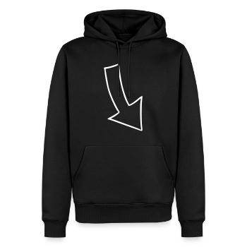 Pfeil Zeichnung Skizze weiß - Männer Premium Bio Hoodie - Schwarz - Vorne - Nico (187cm)