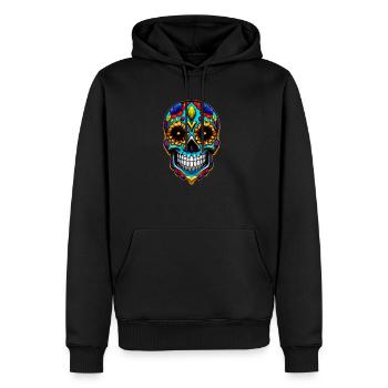 Skull Mexican Style, Día de Muertos - Männer Premium Bio Hoodie - Schwarz - Vorne - Nico (187cm)