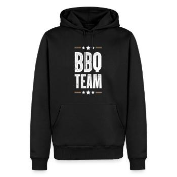Équipe de barbecue - Sweat à capuche Premium bio Homme - noir - Devant - Nico (187cm)