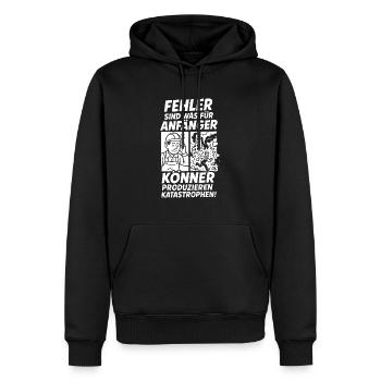 Les experts produisent des catastrophes - Sweat à capuche Premium bio Homme - noir - Devant - Nico (187cm)