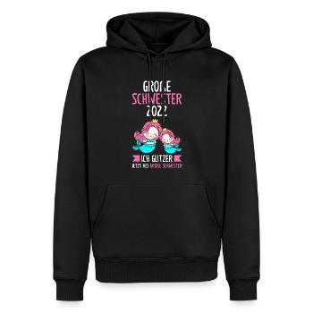 Große Schwester 2022 Meerjungfrau Geschwister Gesc - Männer Premium Bio Hoodie - Schwarz - Vorne - Nico (187cm)