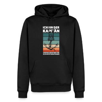 Kapitän Boot Segeln Geschenk - Männer Premium Bio Hoodie - Schwarz - Vorne - Nico (187cm)