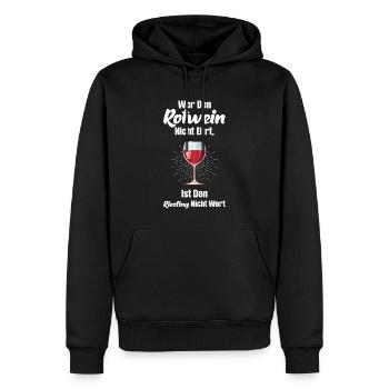 Rotwein Wein Weinfest Geschenk - Männer Premium Bio Hoodie - Schwarz - Vorne - Nico (187cm)