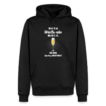 Weißwein Wein Weinfest Geschenk - Männer Premium Bio Hoodie - Schwarz - Vorne - Nico (187cm)