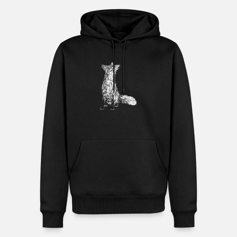Fuchs - Männer Premium Bio Hoodie - Schwarz