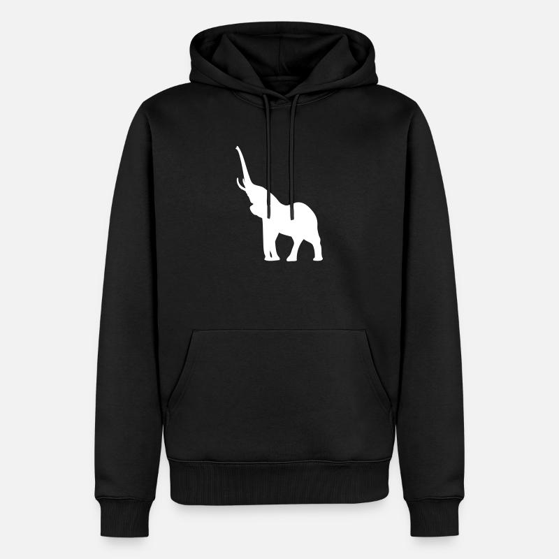 Elephant - Elefant - Männer Premium Bio Hoodie - Schwarz